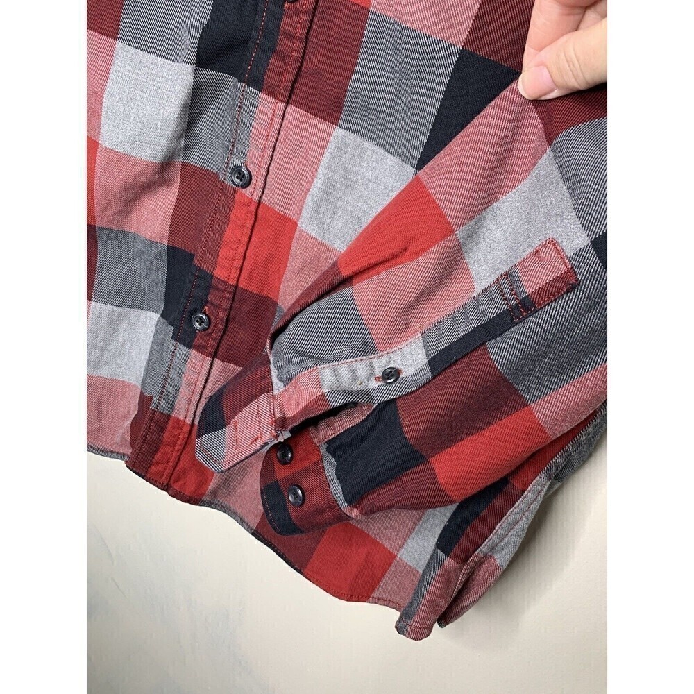 Eddie Bauer Shirt Shacket Mens XL Tall Heavy Cotton Button Up Collared Plaid - Picture 7 of 7